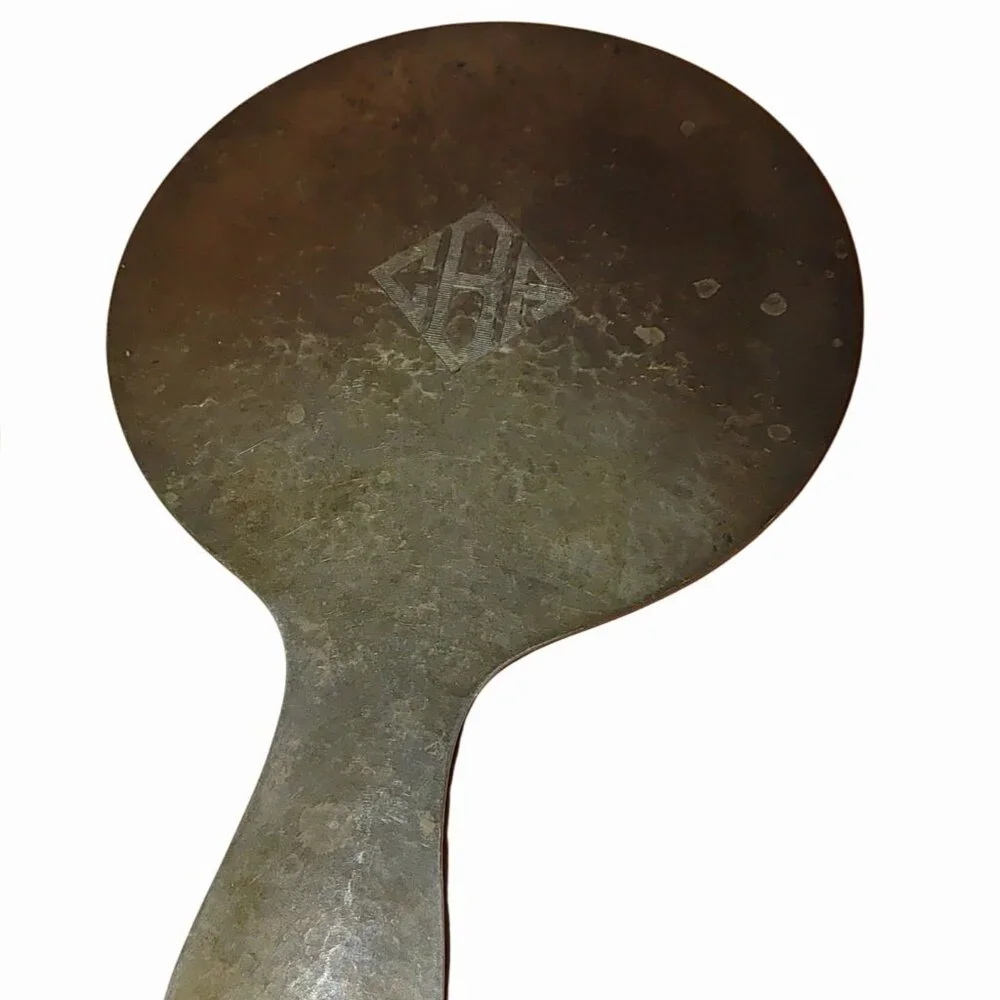 Lebolt 925 Sterling Antique Arts Crafts Hammered Silver Vanity Set Mirror Brush
